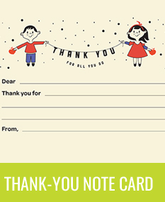 thank you note card